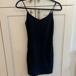 Babaton Black Mini Dress with Spaghetti Straps